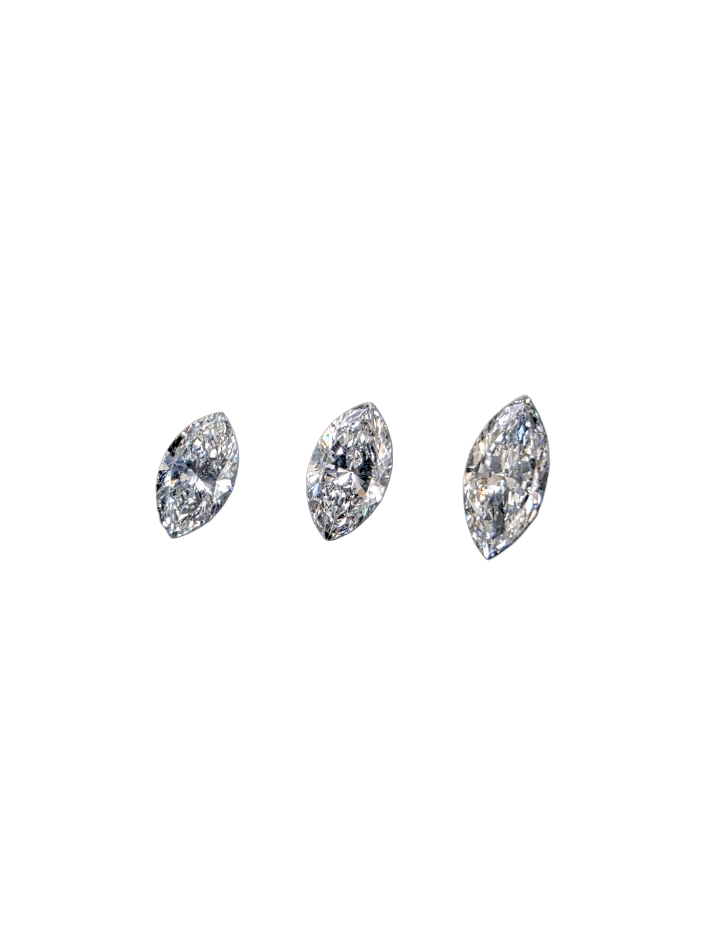 GIA Certified 0.89 cts. Natural D/E SI2 Marquise Diamond 3 Loose Stones Jewelry Set JS010