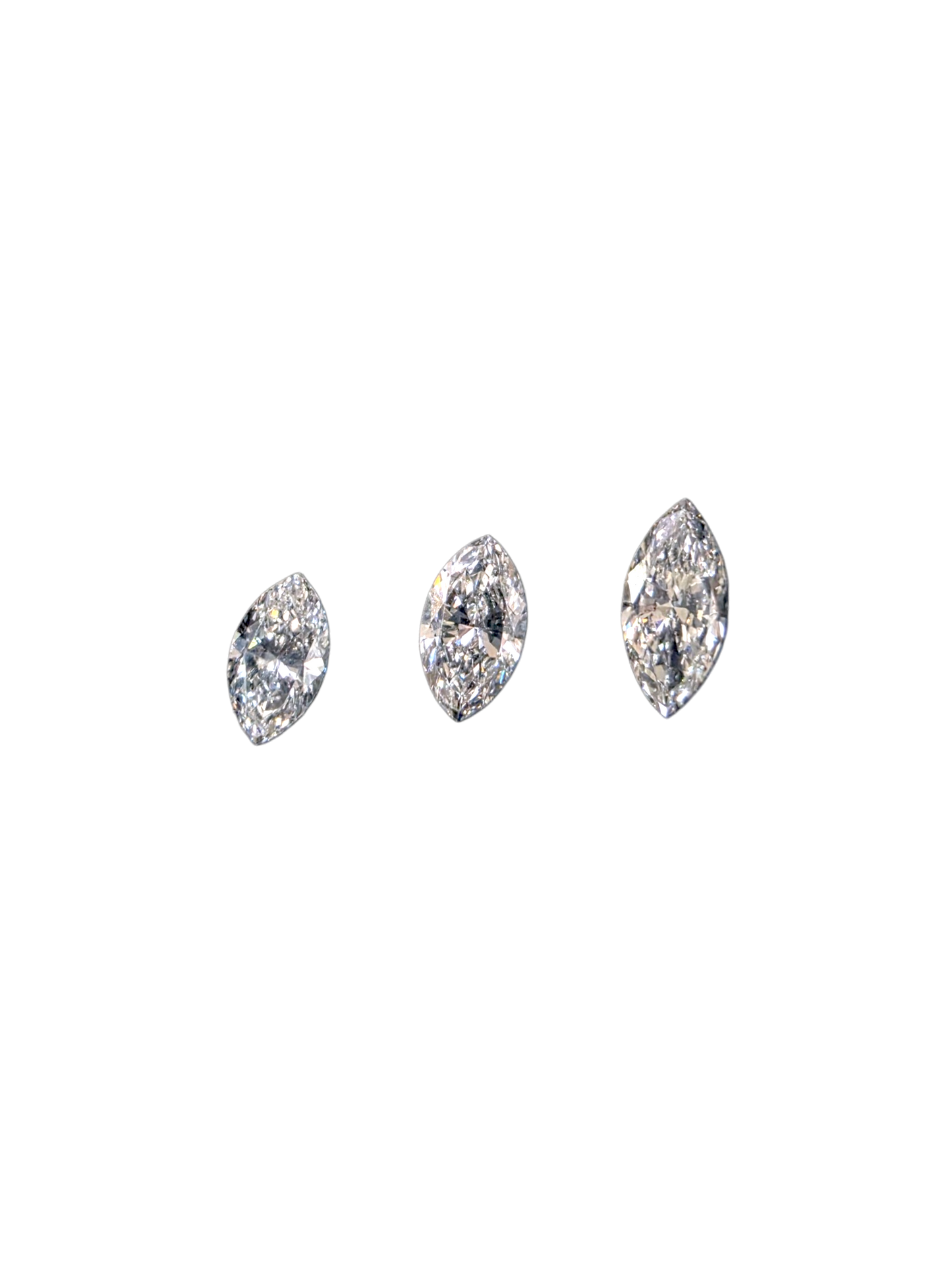 GIA Certified 0.89 cts. Natural D/E SI2 Marquise Diamond 3 Loose Stones Jewelry Set JS010