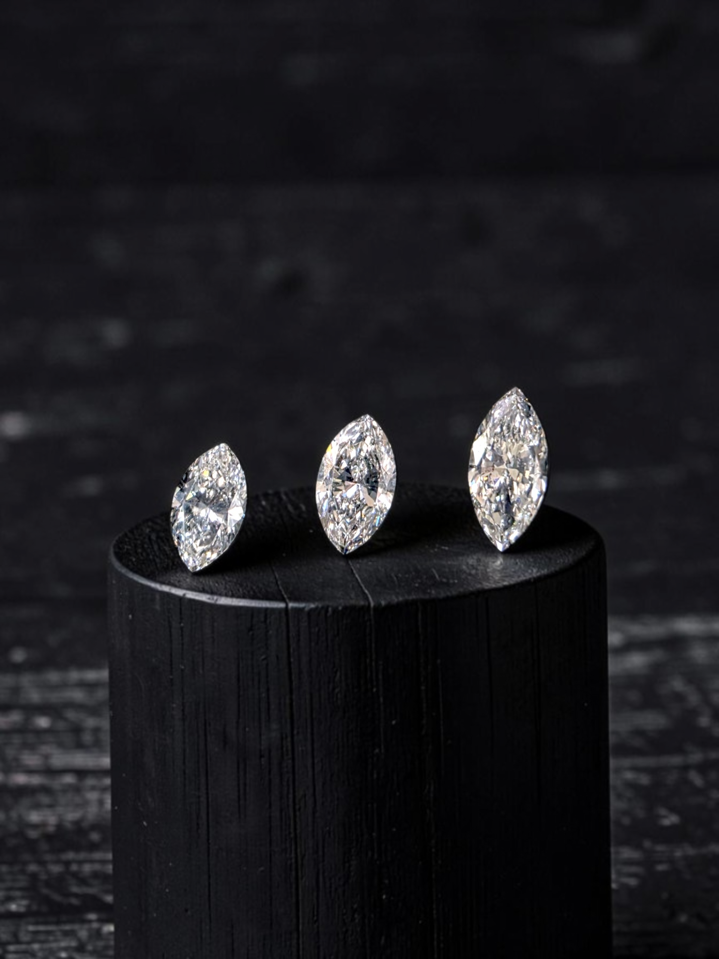GIA Certified 0.89 cts. Natural D/E SI2 Marquise Diamond 3 Loose Stones Jewelry Set JS010