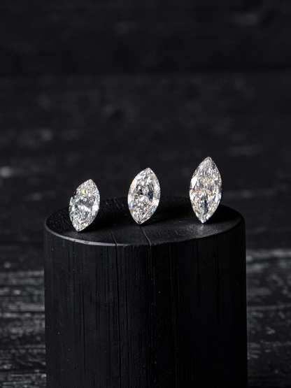 GIA Certified 0.89 cts. Natural D/E SI2 Marquise Diamond 3 Loose Stones Jewelry Set JS010