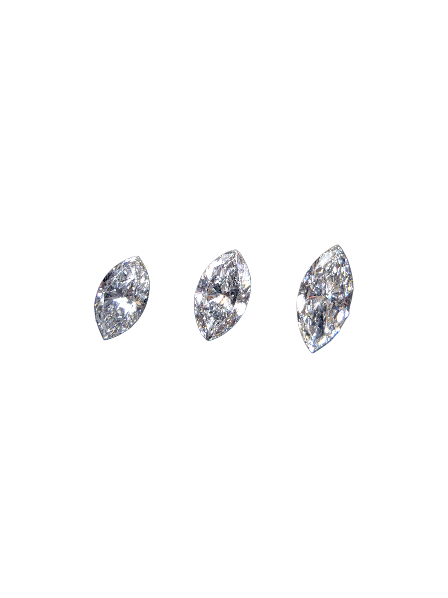 GIA Certified 0.89 cts. Natural D/E SI2 Marquise Diamond 3 Loose Stones Jewelry Set JS010