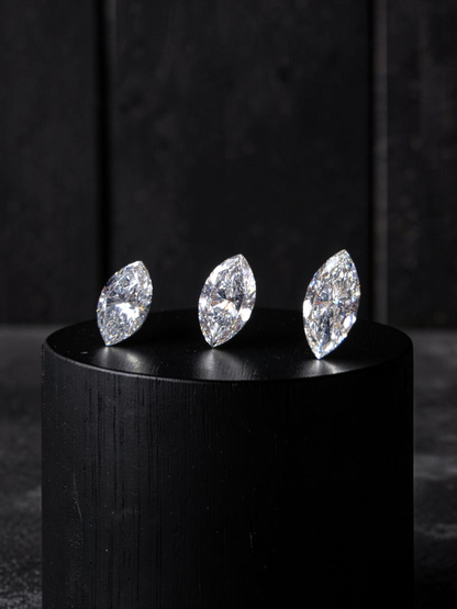 GIA Certified 0.89 cts. Natural D/E SI2 Marquise Diamond 3 Loose Stones Jewelry Set JS010