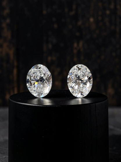 GIA Certified 2.00 cts. Natural D VS1 Oval Diamond Matched Pair Loose Stones Jewelry Set JS011