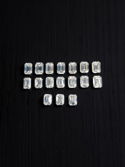 GIA Certified 5.20 cts. Natural F SI1+ Emerald Cut Diamond 17 Loose Stones Jewelry Set JS012