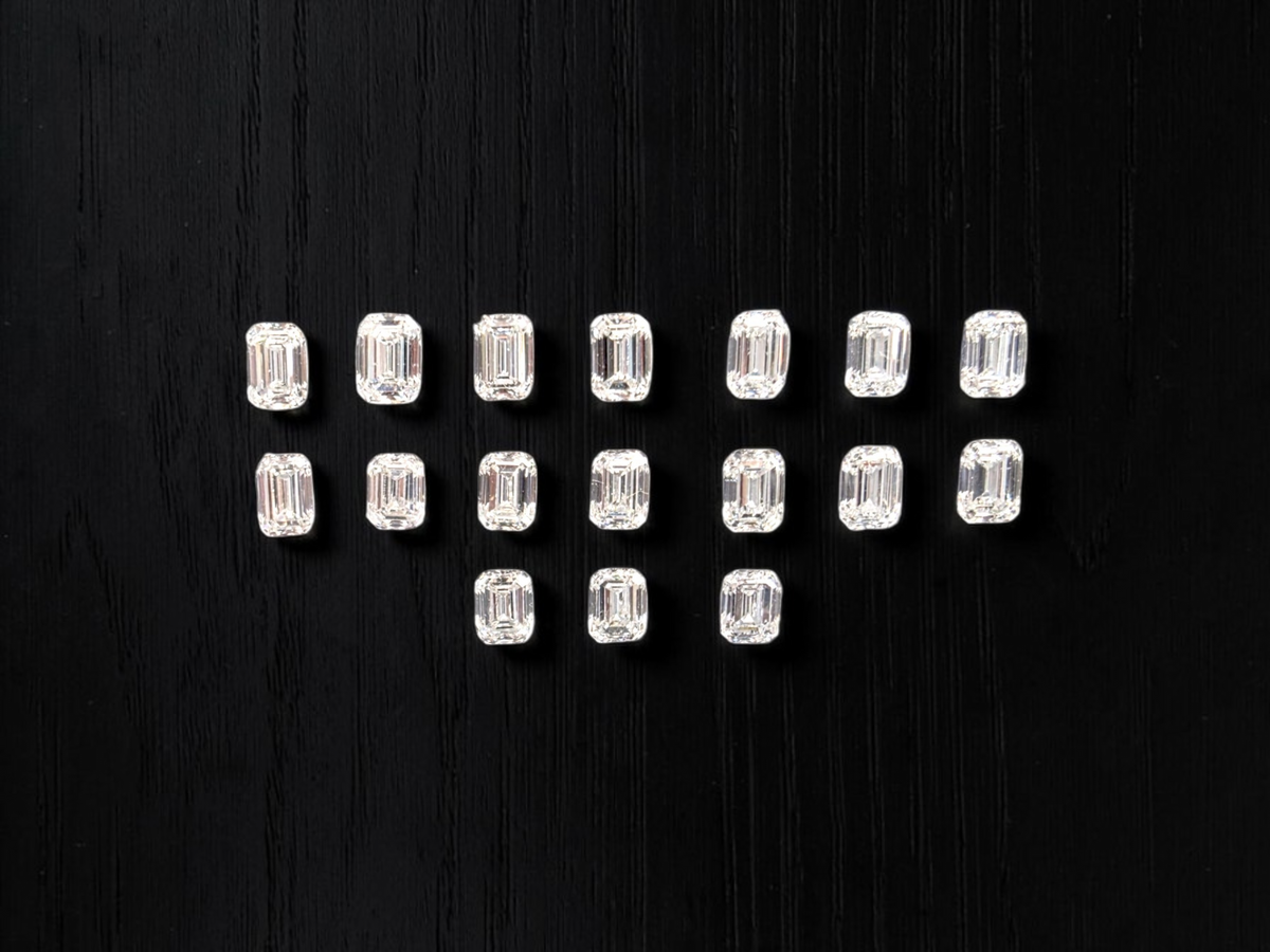 GIA Certified 5.20 cts. Natural F SI1+ Emerald Cut Diamond 17 Loose Stones Jewelry Set JS012