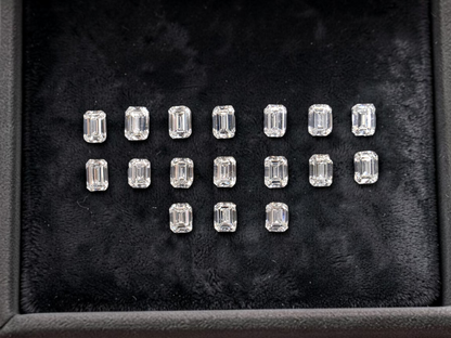 GIA Certified 5.20 cts. Natural F SI1+ Emerald Cut Diamond 17 Loose Stones Jewelry Set JS012