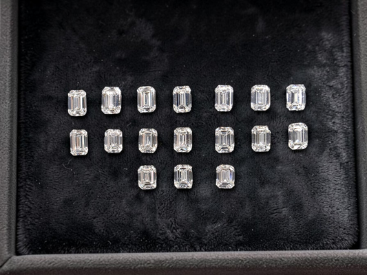 GIA Certified 5.20 cts. Natural F SI1+ Emerald Cut Diamond 17 Loose Stones Jewelry Set JS012