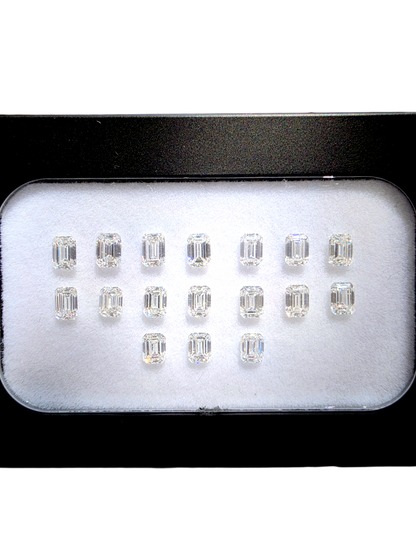 GIA Certified 5.20 cts. Natural F SI1+ Emerald Cut Diamond 17 Loose Stones Jewelry Set JS012