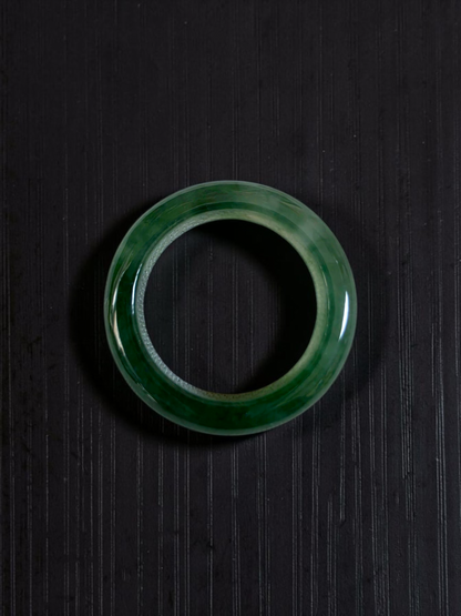 Master's Burmese Icy Deep Green A-Jadeite Infinity Band Ring Size US 9 - 09030 - Certified