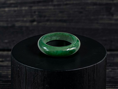 Master's Burmese Icy Deep Apple Green A-Jadeite Infinity Band Ring Size US 9 - 09032 - Certified