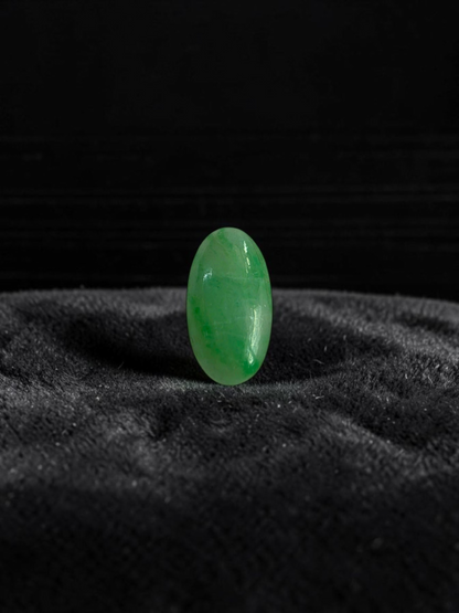 Certified MADE IN JAPAN 2.336 cts. Pale Green Burmese A-Jadeite Long Oval Cabochon Loose Stone LS88