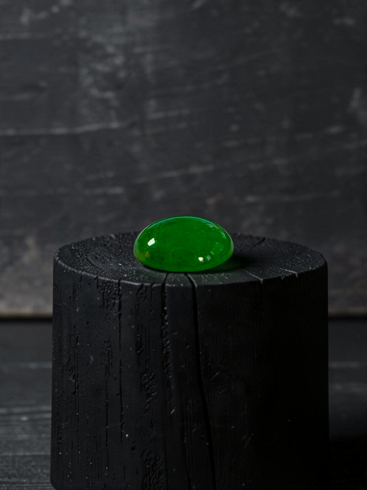 Certified MADE IN JAPAN 1.576 cts. Apple Green Burmese A-Jadeite Oval Cabochon Loose Stone LS90