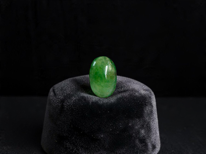 Certified MADE IN JAPAN 1.587 cts. Pale Green Burmese A-Jadeite Long Oval Cabochon Loose Stone LS91