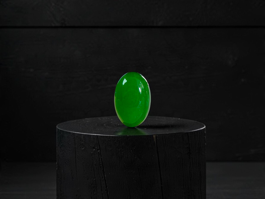 Certified MADE IN JAPAN 1.632 cts. Bright Green Burmese A-Jadeite Oval Cabochon Loose Stone LS92
