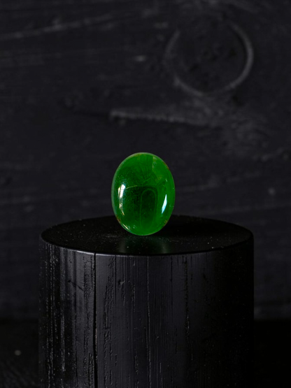Certified MADE IN JAPAN 2.754 cts. Bright Vivid Green Burmese A-Jadeite Oval Cabochon Loose Stone LS96