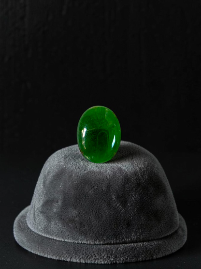 Certified MADE IN JAPAN 2.754 cts. Bright Vivid Green Burmese A-Jadeite Oval Cabochon Loose Stone LS96