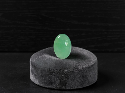 Certified MADE IN JAPAN 2.116 cts. Bright Minty Green Burmese A-Jadeite Oval Cabochon Loose Stone LS97