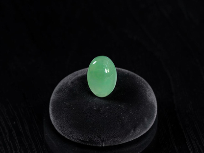 Certified MADE IN JAPAN 2.116 cts. Bright Minty Green Burmese A-Jadeite Oval Cabochon Loose Stone LS97