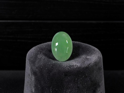 Certified MADE IN JAPAN 2.116 cts. Bright Minty Green Burmese A-Jadeite Oval Cabochon Loose Stone LS97