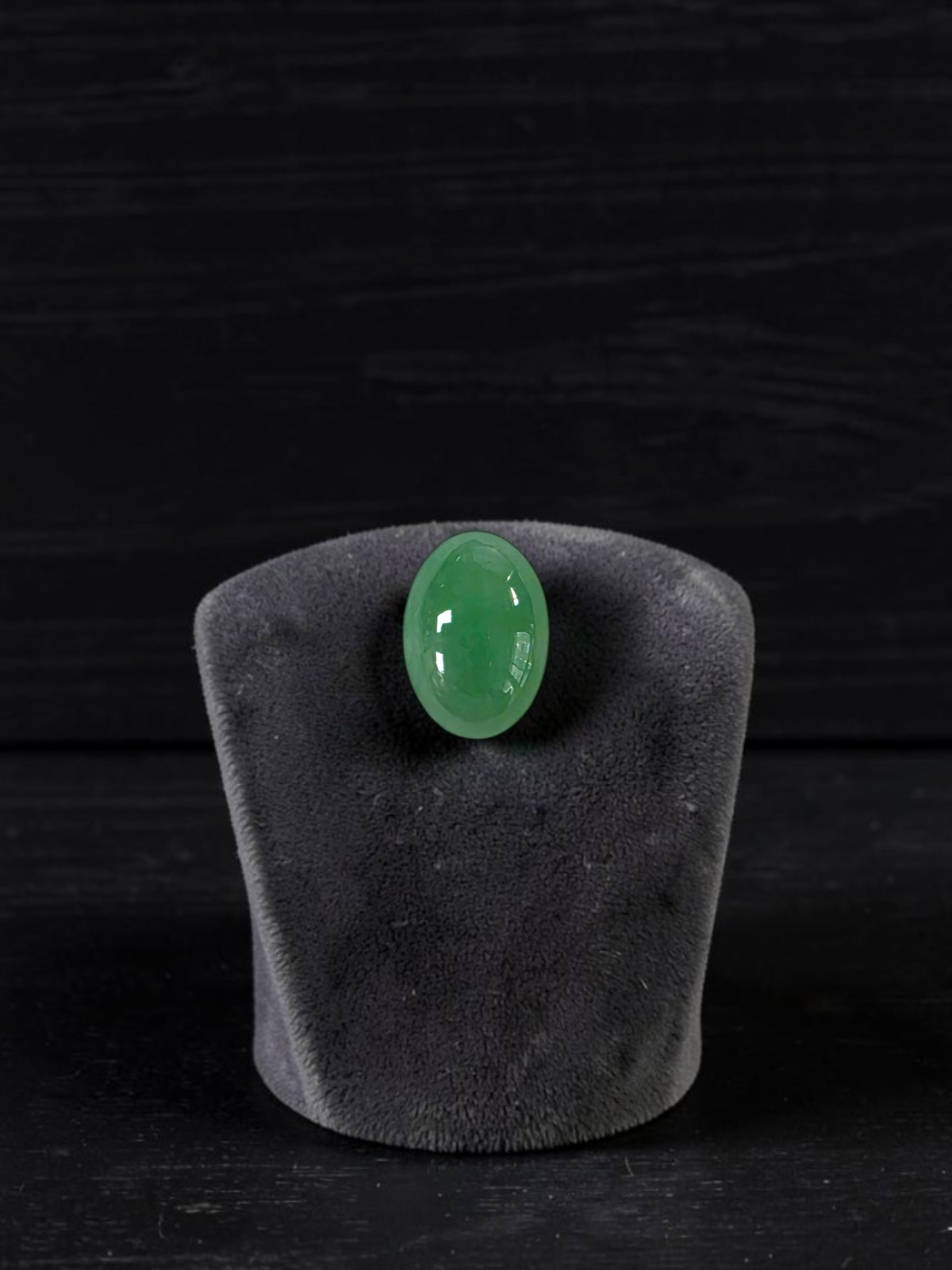 Certified MADE IN JAPAN 2.116 cts. Bright Minty Green Burmese A-Jadeite Oval Cabochon Loose Stone LS97