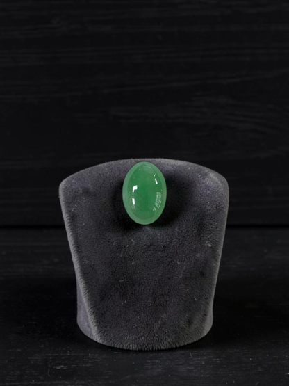 Certified MADE IN JAPAN 2.116 cts. Bright Minty Green Burmese A-Jadeite Oval Cabochon Loose Stone LS97
