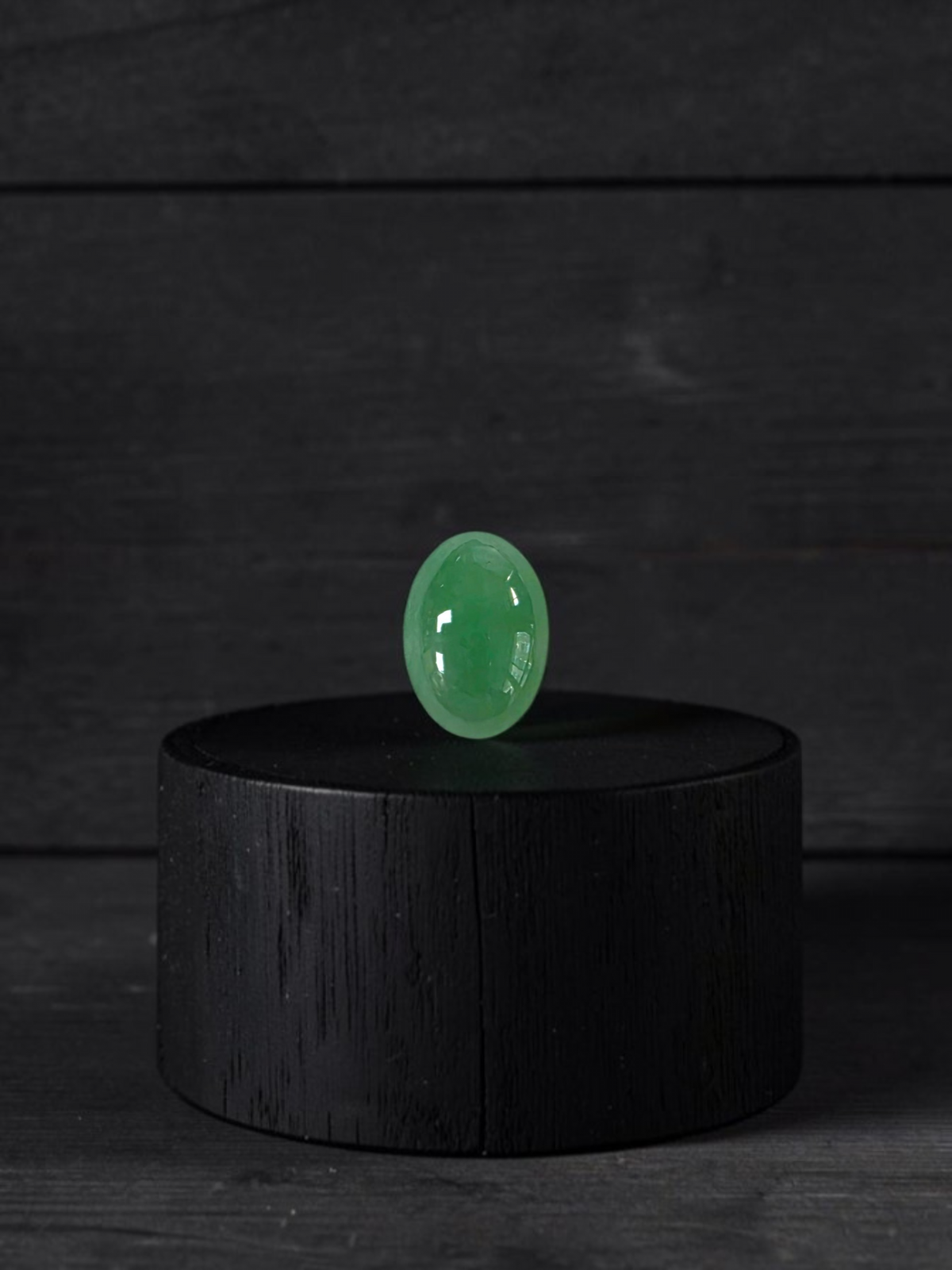 Certified MADE IN JAPAN 2.116 cts. Bright Minty Green Burmese A-Jadeite Oval Cabochon Loose Stone LS97