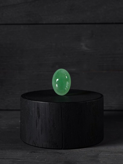 Certified MADE IN JAPAN 2.116 cts. Bright Minty Green Burmese A-Jadeite Oval Cabochon Loose Stone LS97