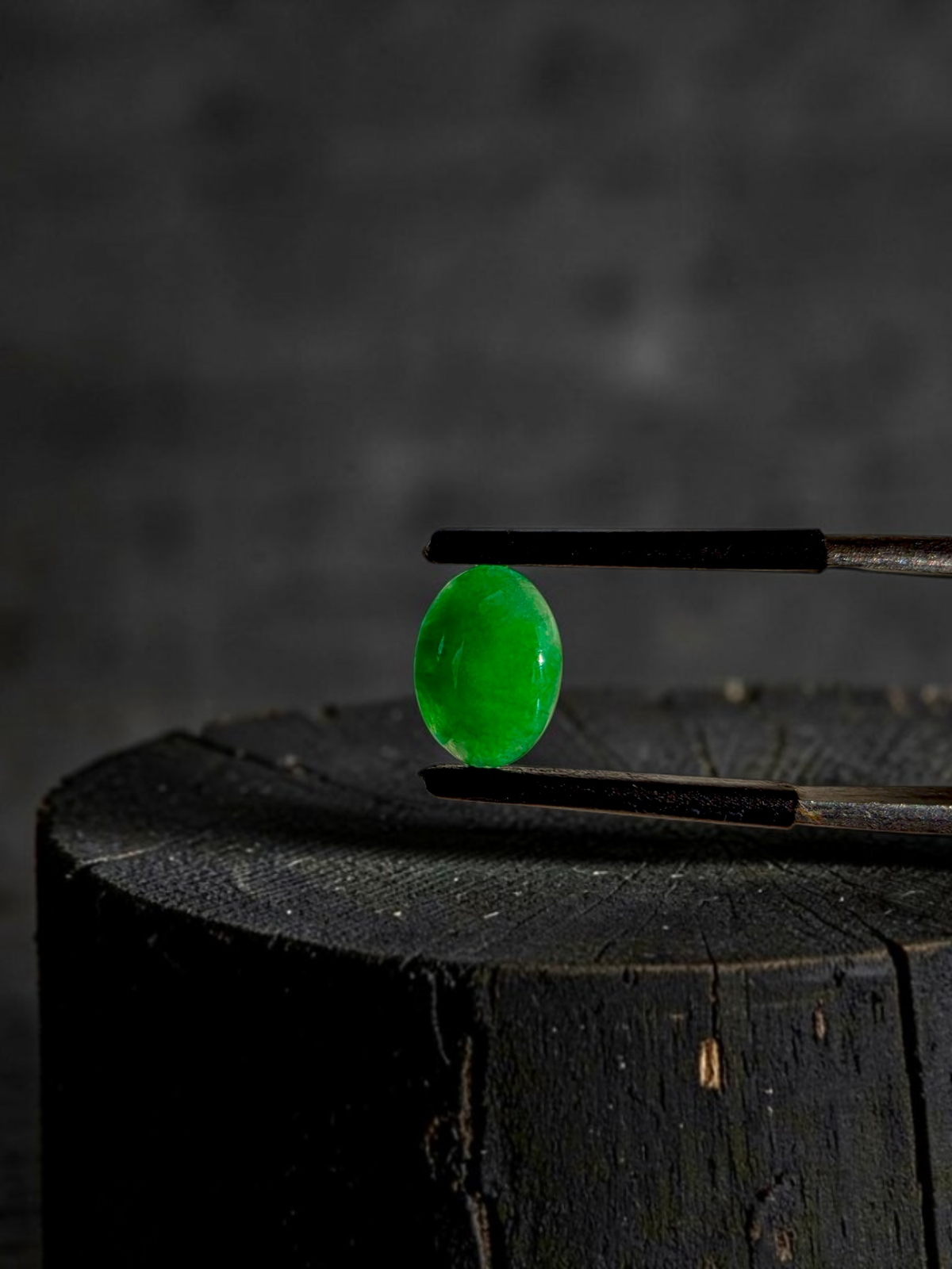 Certified MADE IN JAPAN 1.853 cts. Bright Vivid Spring Green Burmese A-Jadeite Oval Cabochon Loose Stone LS98