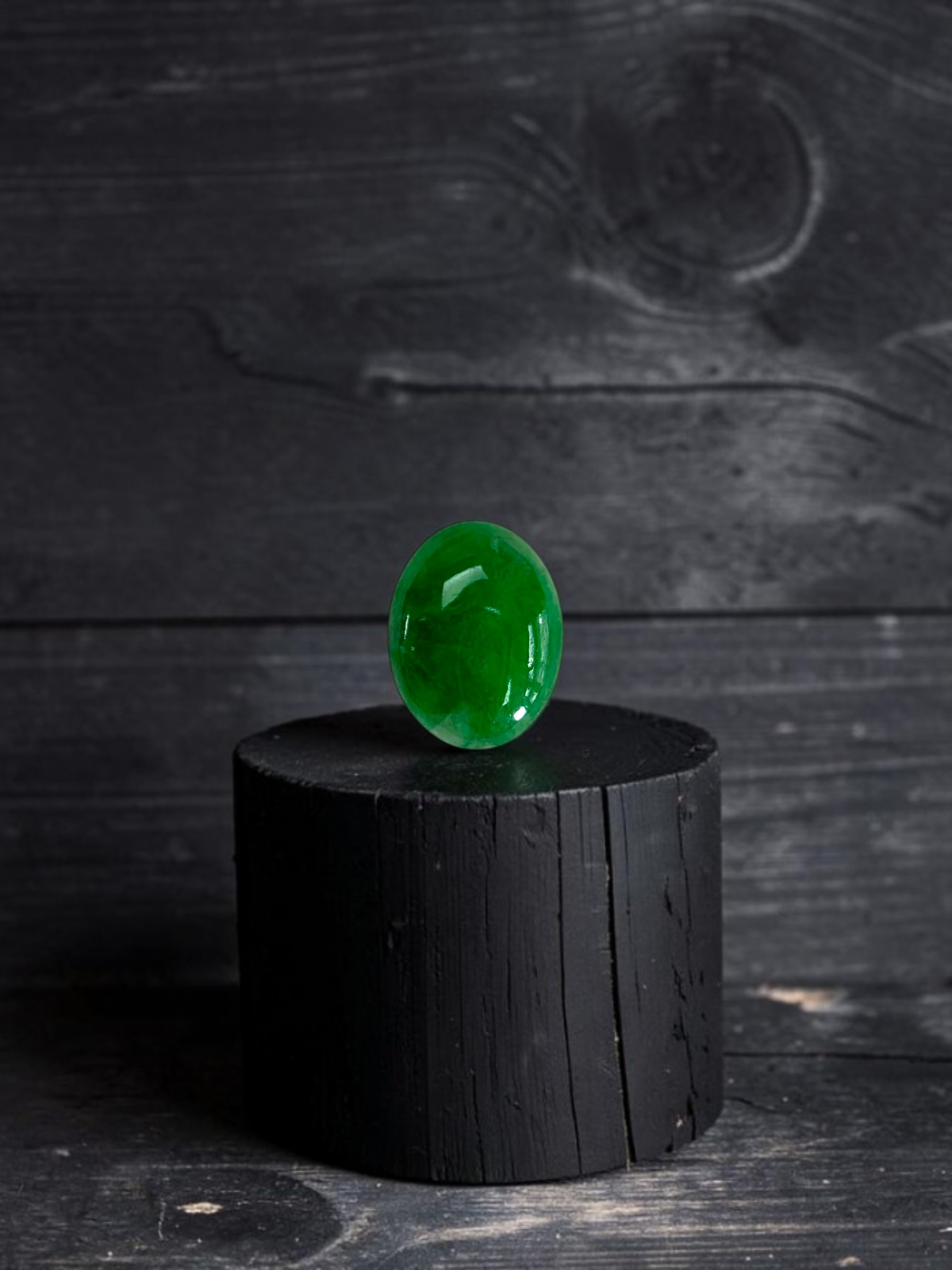 Certified MADE IN JAPAN 1.853 cts. Bright Vivid Spring Green Burmese A-Jadeite Oval Cabochon Loose Stone LS98