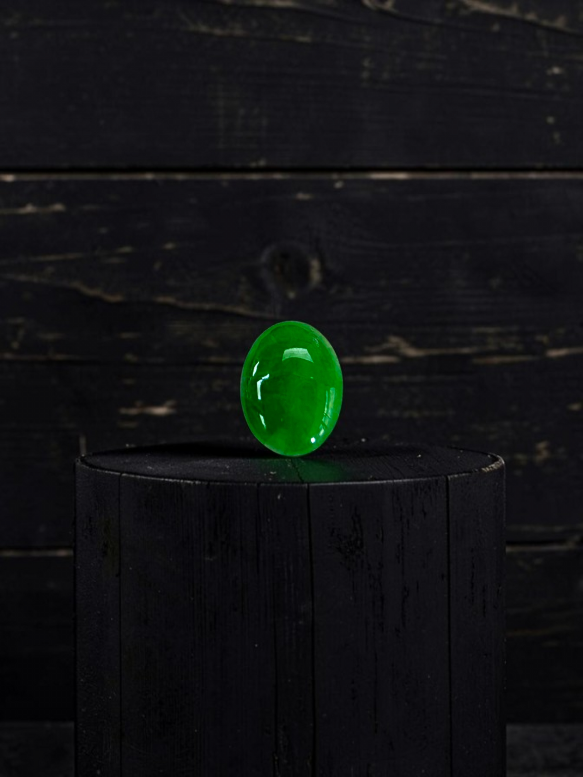 Certified MADE IN JAPAN 1.853 cts. Bright Vivid Spring Green Burmese A-Jadeite Oval Cabochon Loose Stone LS98