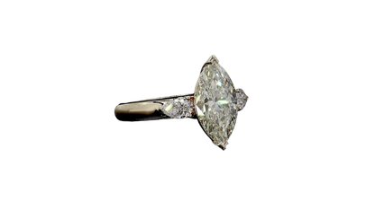 Kobayashi 2.53 cts. Natural Marquise Diamond Cocktail Ring, with Natural Pear Shaped White Diamonds, and 18K Yellow Gold - GIA Certified -R8