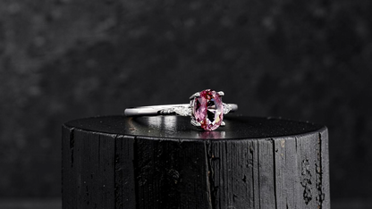 Yuzawa 1.02 cts. No Heat Natural Padparadscha Sapphire Ring (with 18K White Gold and Natural White Diamonds) Size US 8  - R21