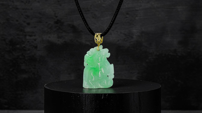 Takahama Prancing Horse Burmese A-Jadeite Charm Pendant (with 18K Yellow Gold)- Certified