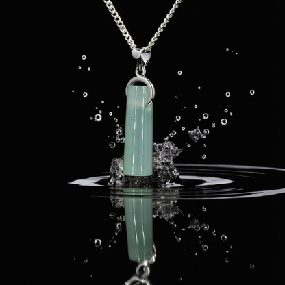 Hokkaido (MADE IN JAPAN) Icy Tube Burmese A-Jadeite Charm Pendant (with Sterling Silver 925) - Certified - V2