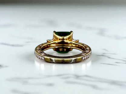 Velletri (1.95 cts.) Emerald and Natural Diamonds Ring (with 18K Yellow Gold) - Guild Certified - MR6277