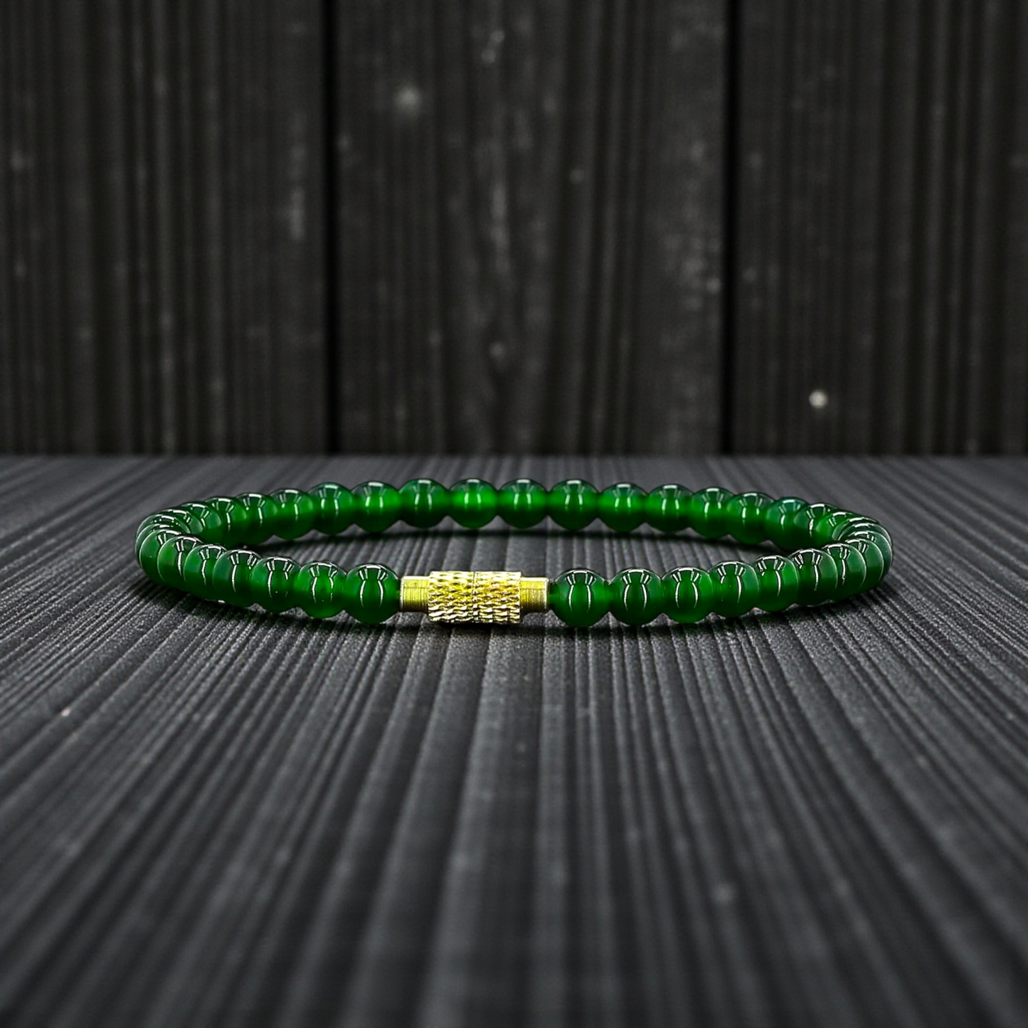 Certified Imperial Japanese Green Burmese A-Jade Beaded Bracelet (MADE IN JAPAN) (4.50 mm Each x 38 beads) 05041 (With Sterling Silver 925)