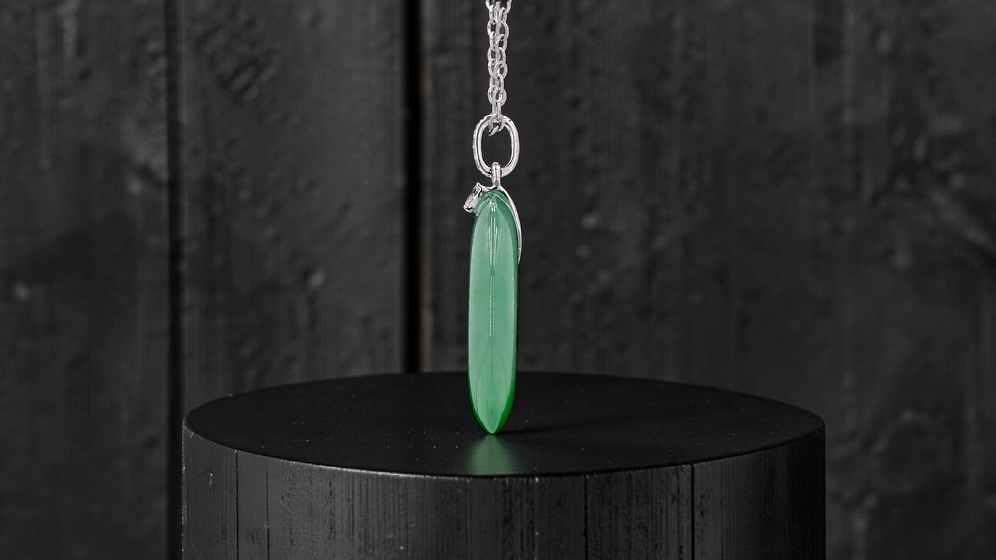 Tagawa Round Burmese A-Jadeite 22.00 mm Donut Charm Pendant (with 18K White Gold and White Diamonds) - Certified