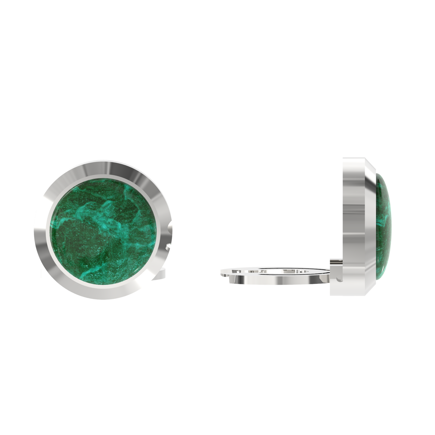 Westminster Emerald Smart Button Cover Pair (with Sterling Silver 925)