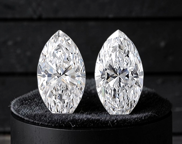 GIA Certified 0.82 cts. Natural D SI1 Marquise Diamond Matched Pair Loose Stones Jewelry Set JS005