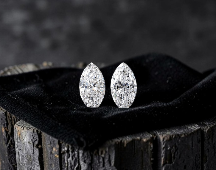 GIA Certified 0.82 cts. Natural D SI1 Marquise Diamond Matched Pair Loose Stones Jewelry Set JS005