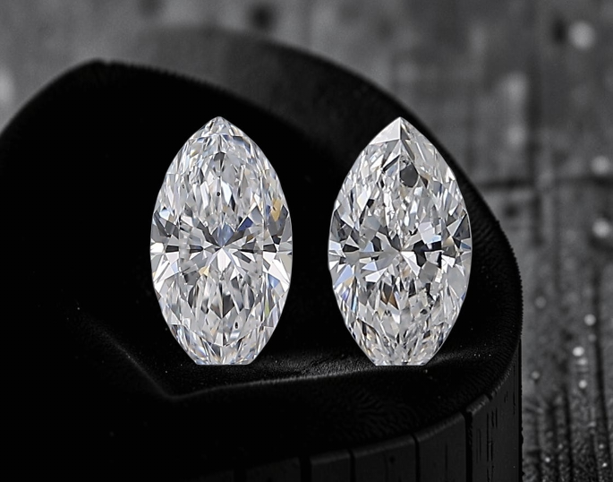 GIA Certified 1.00 cts. Natural D SI1 Marquise Diamond Matched Pair Loose Stones Jewelry Set JS006