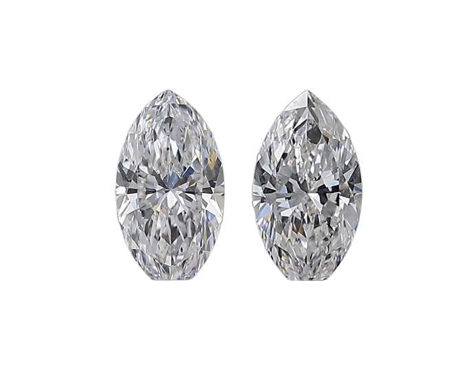 GIA Certified 1.00 cts. Natural D SI1 Marquise Diamond Matched Pair Loose Stones Jewelry Set JS006