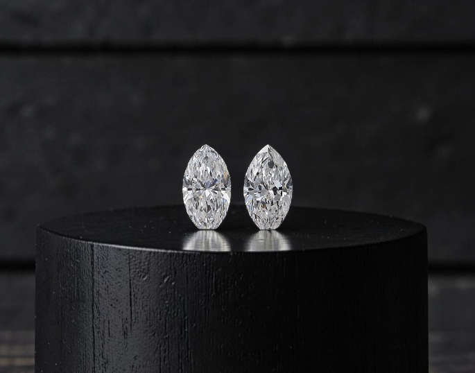 GIA Certified 1.00 cts. Natural D SI1 Marquise Diamond Matched Pair Loose Stones Jewelry Set JS006