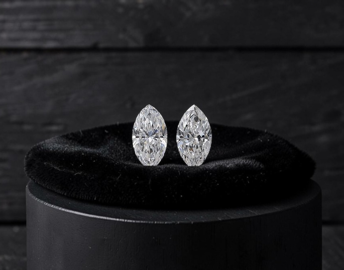 GIA Certified 1.00 cts. Natural D SI1 Marquise Diamond Matched Pair Loose Stones Jewelry Set JS006
