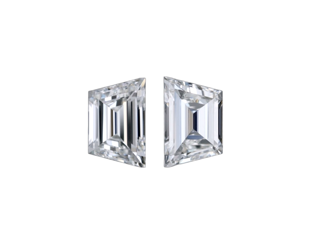 GIA Certified 0.61 cts. Natural G VVS2 Trapezoid Diamond Matched Pair Loose Stones Jewelry Set JS009