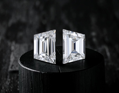 GIA Certified 0.61 cts. Natural G VVS2 Trapezoid Diamond Matched Pair Loose Stones Jewelry Set JS009