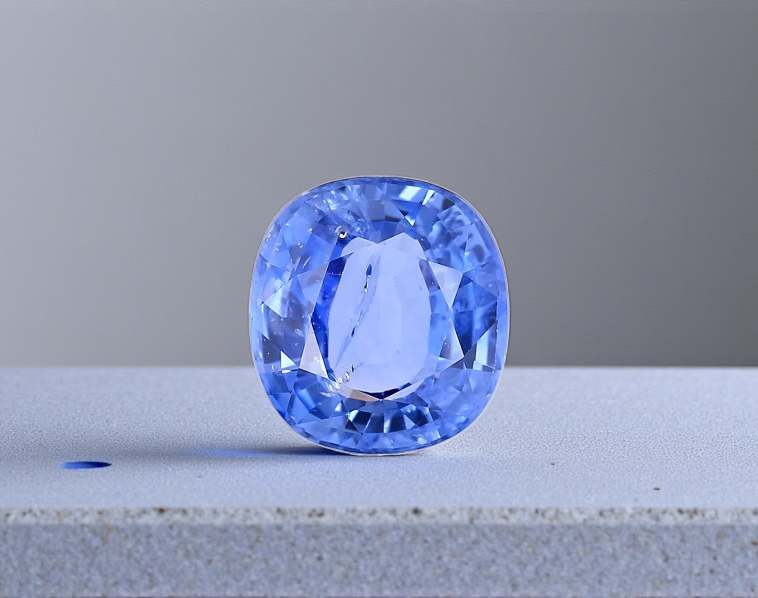 GRS Certified 4.37 cts. Heated Blue Sapphire (Sri Lankan/Ceylon) Eye Clean Loose Stone LS27