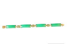 Load image into Gallery viewer, Quartet Link Jade Dragon Bracelet (with 14K Gold)