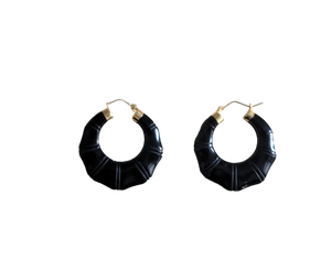 壽太瑪瑙圈形耳環（鑲14K金）