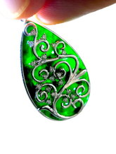 Load image into Gallery viewer, Gardens of Eden Earrings and Pendant Set Certified (with Hand Carved Burmese A-Jadeite, 18K White Gold, and White Diamonds)